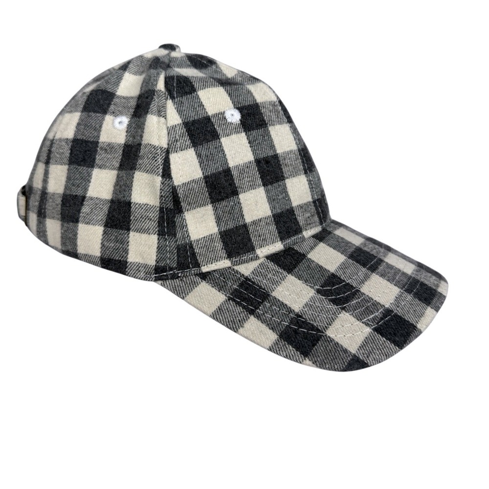 Cocus‎ Pocus Baseball Cap Womens OS Grey White NWOT Buffalo Plaid Hat